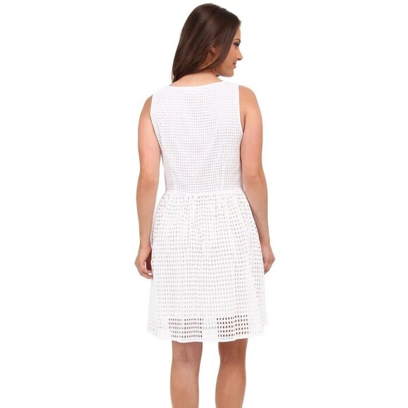 MICHAEL MICHAEL KORS WHITE BRODERIE ANGLAISE DRESS - Picture 2 of 4